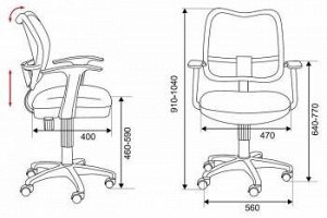 Кресло детское Бюрократ CH-W797/BR/TW-14C спинка сетка коричневый сиденье коричневый TW-14C колеса белый (пластик белый)