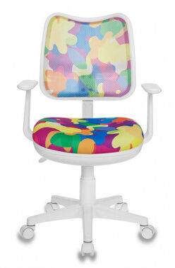 Кресло детское Бюрократ CH-W797/ABSTRACT спинка сетка мультиколор абстракция сиденье мультиколор абстракт колеса белый (пластик