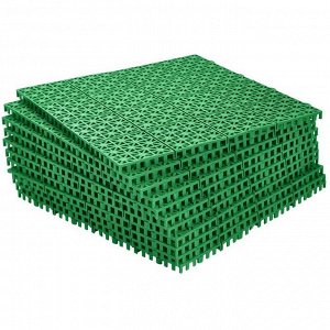 Модульное пластиковое покрытие для пола, 33 х 33 х 0,9 см, цвет зеленый