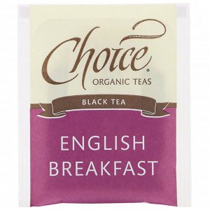 Choice Organic Teas, Органический, Английский завтрак, черный чай, 16 чайных пакетиков, 1,1 унции (32 г)