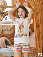 Пижама фуфайка (футболка), шорты д/дев Juno SS20GJ504 Sleepwear