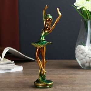 Сувенир полистоун "Балерина в зелёной пачке" 18,5х5х4,5 см