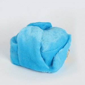 Шапка-ушанка с кокардой в лавре, обхват головы 56-58 см, цвет голубой