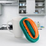 Щётка абразивная с ручкой, 15?8 см, цвет МИКС