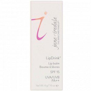 Jane Iredale, LipDrink, Lip Balm, SPA 15 PA++, Sheer, .14 oz (4 g)