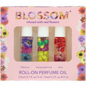Blossom, Набор роликовых парфюмерных масел, 3 флакона, 3 мл в каждом