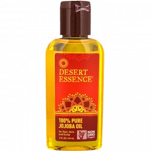 Desert Essence, 100 % масло жожоба для ухода за волосами, кожей и кожей головы, 60 мл (2 жидких унции)