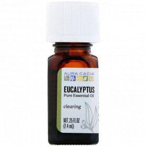 Aura Cacia, Discover Eucalyptus, Pure Essential Oil, .25 fl oz (7.4 ml)