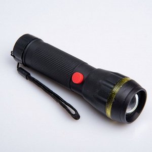 Фонарь  ручной "Walker", 1 LED, ребристая ручка с красной кнопкой, 3 ААА, микс