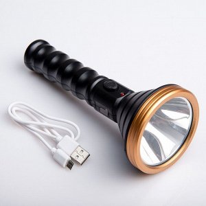 Фонарь профессиональный аккумуляторный, 1 LED, 5W, 140 лм, 18x7.5 см, от USB