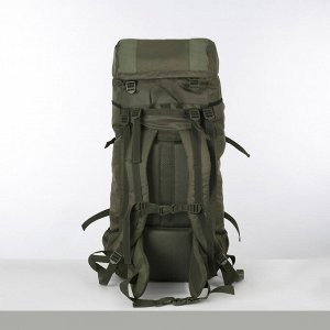 Рюкзак туристический, 100 л, отдел на шнурке, наружный карман, 2 боковые сетки, цвет хаки