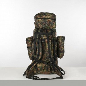 Рюкзак туристический, 65 л, отдел на шнурке, 3 наружных кармана, цвет камуфляж