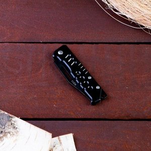 Нож перочинный "Пиранья", лезвие 6,5 см, рукоять черный металл, 15см