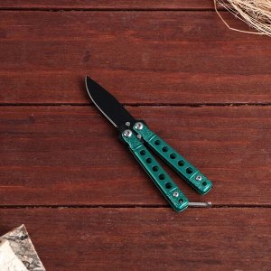 Нож бабочка "Киллер" мини, зеленый, клинок 5 см