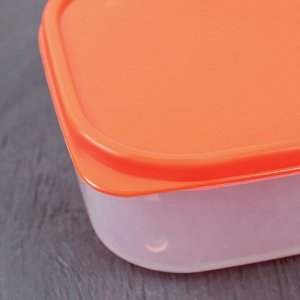 Набор контейнеров пищевых Доляна, квадратных, 2 шт: 450 мл; 700 мл, цвет оранжевый
