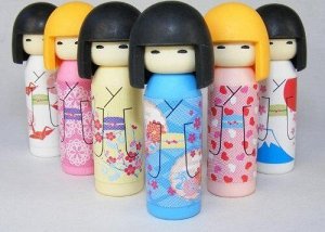 IWAKO стирательная резинка,микс японские куклы "Кокеси", банка/коробка 60шт*18б Арт-01119