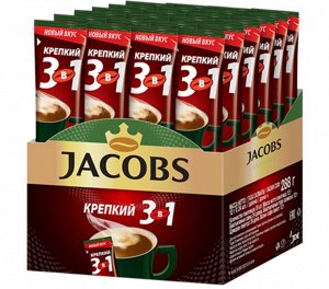 JACOBS 3в1 напиток кофейный растворимый Крепкий 10x24x12г