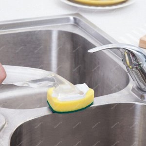 Губки (2шт) для мытья посуды с дозатором моющего средства.