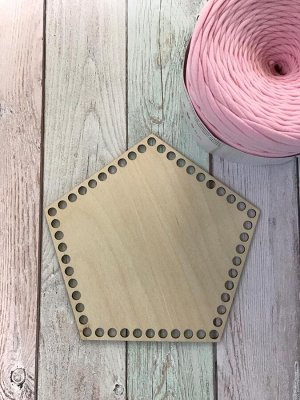 Заготовка для вязания "Пятиугольник", донышко фанера 3 мм, 19.5 см, d=9мм