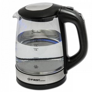 Чайник 5406-6 Чайник FIRST.стеклянный Емкость: 2.0 л .Мощность: 2200 Вт. Black