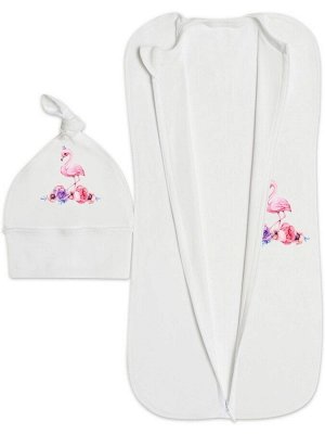 Пеленка-кокон "Принцесса фламинго" с шапочкой