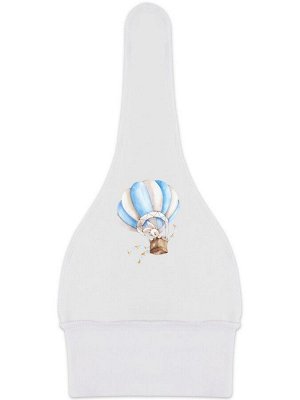 Пеленка-кокон "Зайка на воздушном шаре" с шапочкой