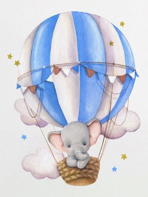 Шапочка с принтом "Слоненок на швоздушном шарике" для мальчика
