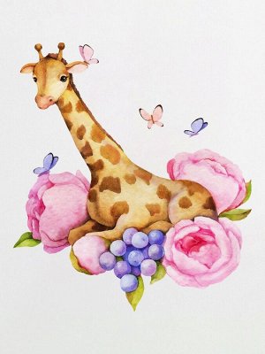 Боди с коротким рукавом "Жираф в цветах"