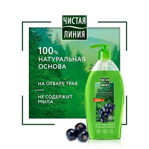 Чистая Линия гель для душа Пробуждающий для всей семьи на натуральной основе, смородина и ледниковая вода 750 мл