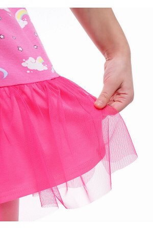 #100817 Платье розовый/белый