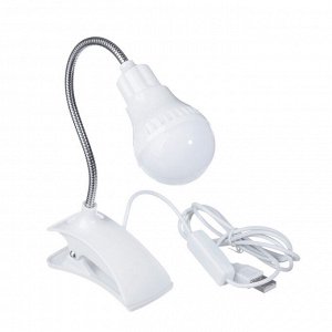 FORZA Фонарь-лампа на прищепке, 6LED, питание USB, с выключателем