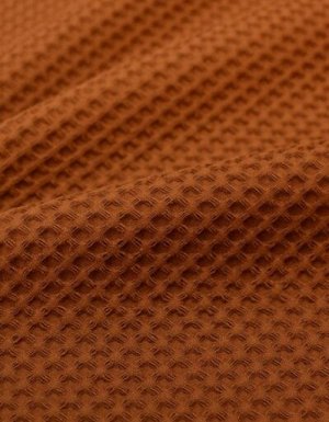 Вафельное премиум-полотно "Italy" цв.Карамельно-коричневый, ш.1.5м, хлопок-100%, 240гр/м.кв