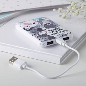 Like me Портативный аккумулятор, «1000 котиков чистой энергии» 5000 mAh, 2 USB-разъёма