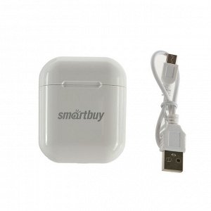 Наушники Smartbuy i8S SBH-3033, беспроводные, вкладыши, микрофон, BT v5.0, 40/400 мАч, белые