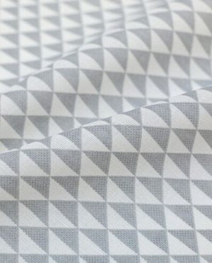 Полулен "Мелкие треугольники", цв.серый/белый, ш.1.5м, лен-30%, хлопок-70%, 140гр/м.кв