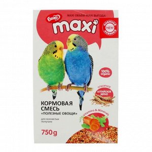 Корм «Ешка MAXI» для волнистых попугаев, с полезными овощами, 750 г