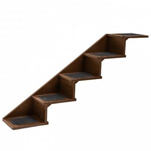 Настенная лестница "Ямакаси" классик, 5 ступеней, ковролин, 80 х 13,3 х 10,1 см, тёмный орех   48257