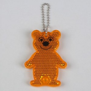 Светоотражатель «Медведь», 7 ? 5 см, цвет оранжевый