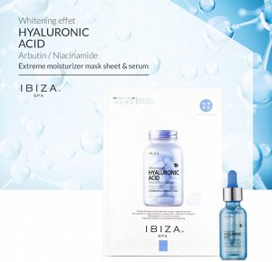 IBIZA SPA Set Hyaluronic Acid Mask Sheet and Ampoule Serum Набор ампульная сыворотка с гиалуроновой кислотой 30мл + Маска 10 шт