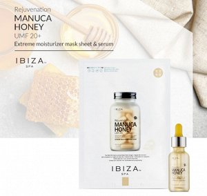 IBIZA SPA Set Manuca Honey Rejuvenation Mask Sheet and Serum  Омолаживающая сыворотка 30мл + маска 10шт