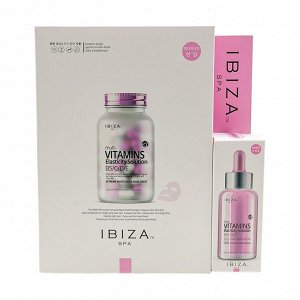 IBIZA SPA Set Multi-Vitamins Elasticity Solution Ampoule Serum Тройная мультивитаминная сыворотка 30 мл + маска 10 шт