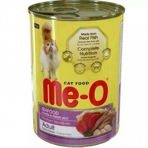 Ме-О для кошек Морепродукты 400г желе ж/б *24