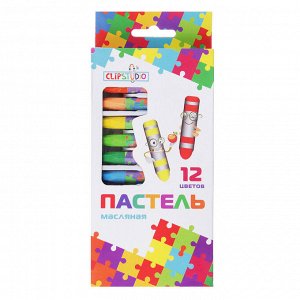 ClipStudio Восковые карандаши "Пастель масляная", 12 цветов, в картонной коробке