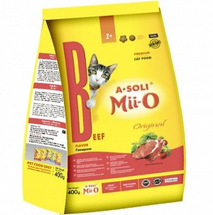 A-SOLI Mii-O для кошек Премиум Говядина "Оригинал" 0,4кг *18