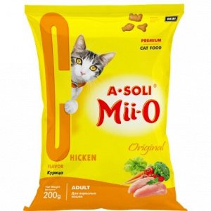A-SOLI Mii-O для кошек Премиум Курица "Оригинал" 0,2кг *35