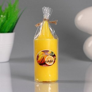 Свеча- цилиндр "Лимон" ароматическая, 4-10 см