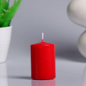 Свеча - цилиндр ароматическая "Бархатная роза". 4х6 см