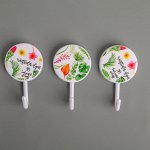 Крючки на клеевой основе, 3 штуки