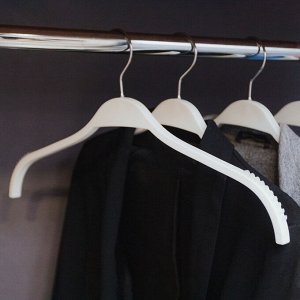 Вешалка-плечики для одежды, размер 44-46, антискользящие плечи, цвет белый