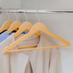 Вешалка-плечики для одежды с перекладиной Доляна, размер 46-48, цвет бежевый